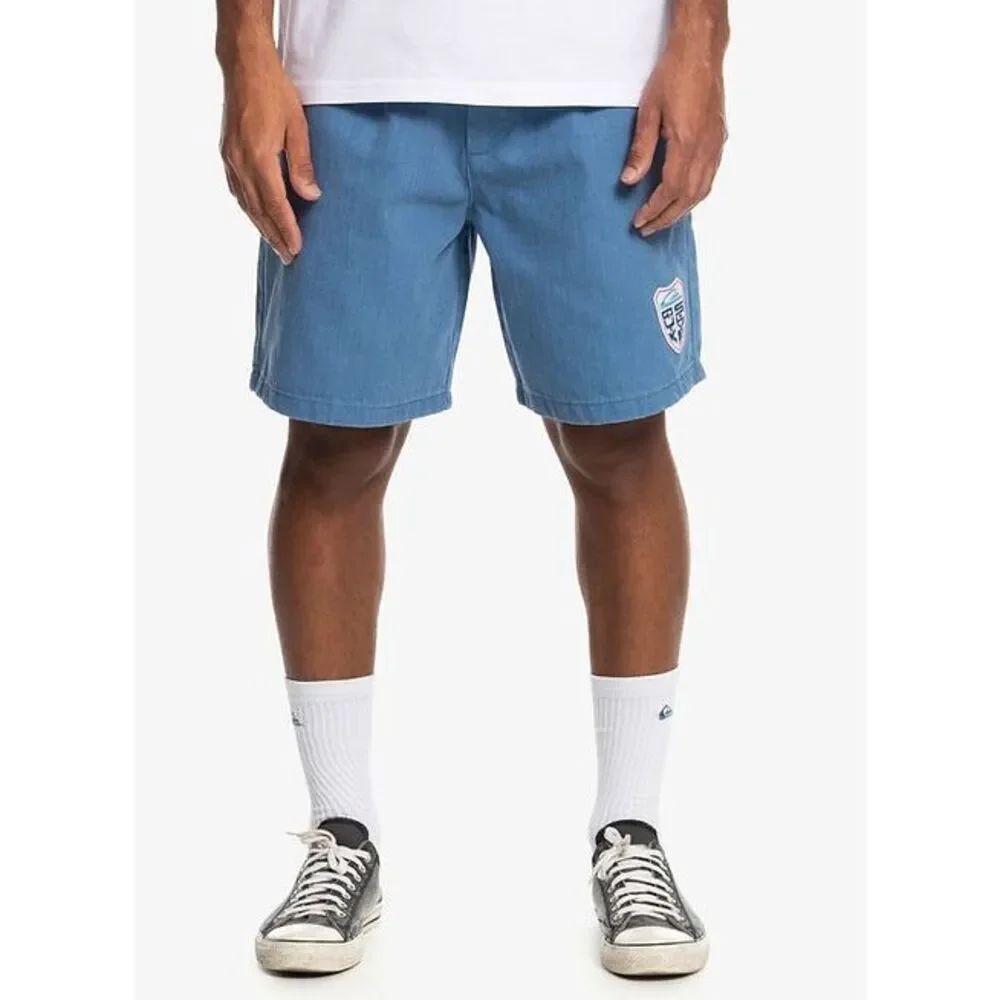 Quiksilver Suburbia Shorts Mens Size 30 Blue Stranger Things Collab Casual Chino